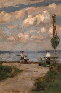 Ladies Resting At The Beach by Christian Landenberger