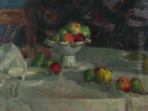 Fruchtestillleben Mit Apfeln Und Birnen Fruchtestillleben Mit Apfeln Und Birnen