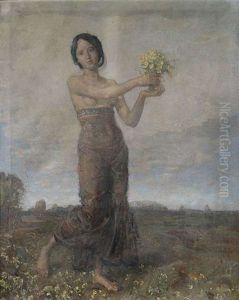 Madchen Mit Blumensraus Als Allegorie Des Fruhlings Madchen Mit Blumensraus Als Allegorie Des Fruhlings