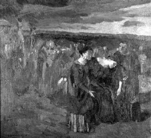 Die Kreuzigung Christi. Im Vordergrund Die Trauernde Maria by Christian Landenberger