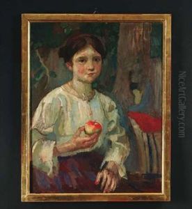 Junges Madchen Mit Apfel Junges Madchen Mit Apfel