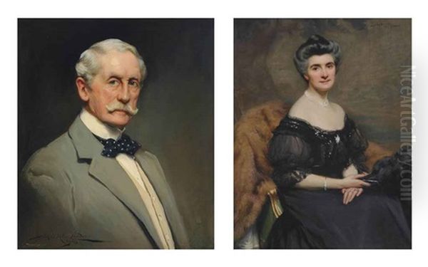 Portrait Of Colonel Sir Malcolm Fox (+ A Portrait Of Lady Fox; 2 Works) - view 1
