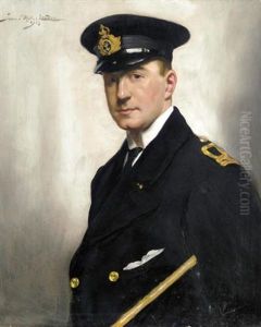 Portrait Of A Naval Officer by John Saint-Helier Lander