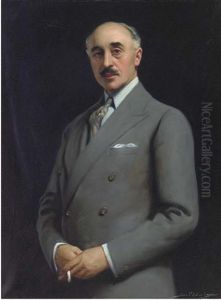 Portrait Of Ramolo Piazzani (1872-1932), Half-length, In A Grey Suit