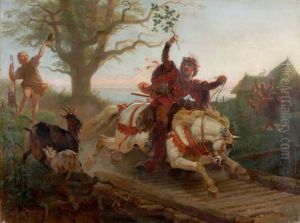 Reiter Und Ziegenhirte by Albert Landerer