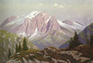 Blick Auf Die Marmolada In Den Dolomiten by Ernest de Landerset