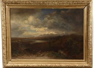 The Valley Of Mexico: View On Lake Texcoco; The Modern City Of Mexico In The Distance by Eugenio Landesio