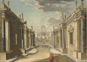 An Architectural Fantasy With The Daughters Of Minyas From Ovid's Metamorphoses