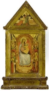 Madonna Mit Kind Umgeben Von Engeln Und Den Heiligen Gregorius, Andreas, Petrus Und Paulus; (im Giebel) Noli Me Tangere