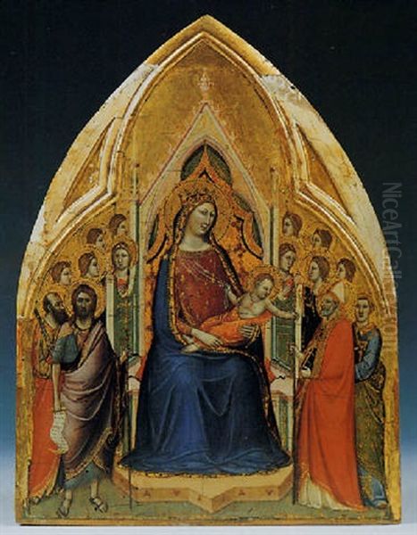 Madonna Col Bambino, San Paolo, San Giovanni Battista, Santo Vescovo, Santo Diacono E Angeli - view 1