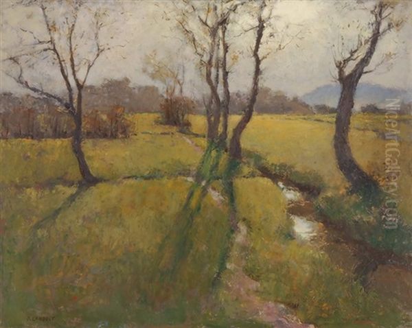 Wiesenlandschaft Mit Baumen Und Bachlein - view 1