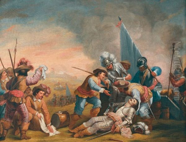 Schlachtenszene Mit Gefallenem Ritter - view 1