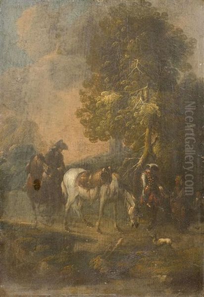 Reitergruppe In Landschaft - view 1