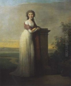 Portrait De Femme A La Colonne