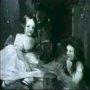 Two Sisters With Their Pony