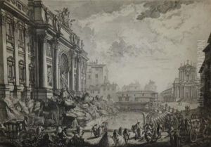 Veduta Della Vasta Fontana De Trevi Anticamente Detta L'acquavergine by Giovan Battista Beinaschi