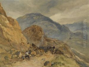 A Highland Landscape With A Stone Breaker In The Foreground, Possibly At The Pass Of Glen Coe by Sir Edwin Henry Landseer