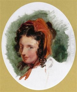 Head Study Of A Woman, Possibly Lady Louisa Russell (1812-1905)