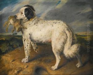 The Champion; Venus, A Landseer Newfoundland With A Rabbit by Sir Edwin Henry Landseer
