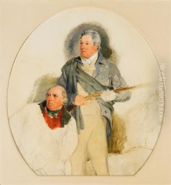 Study Of The Duke Of Atholl And His Keeper John Crerar For Death Of The Stag In Glen Tilt - view 1