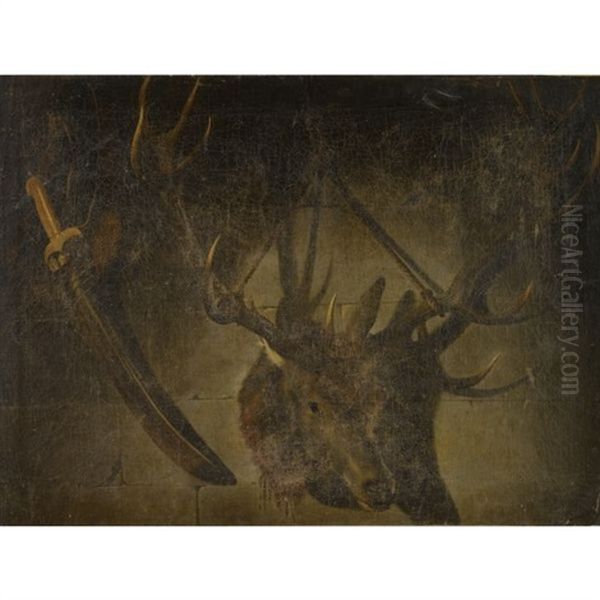 Hunting Still Life With A Sword And Stag's Head - view 1