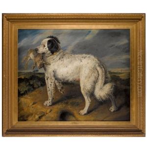 The Champion; "venus", A Landseer Newfoundland With A Rabbit by Sir Edwin Henry Landseer