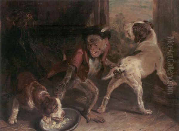 Impertinent Puppies Dismissed By A Monkey - view 1