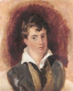 Portrait Of Lord Cosmo Russell When A Boy, Wearing A Blue Jacket And White Shirt