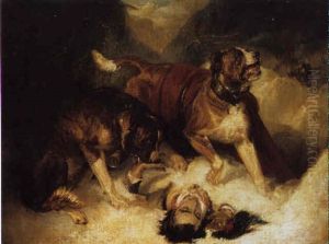 St. Bernard Dogs by Sir Edwin Henry Landseer