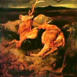 Dead Stag And Deer Hound by Sir Edwin Henry Landseer