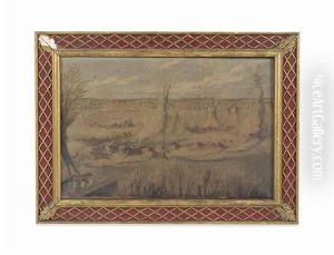 Sketch Of The Foal Run, Buxar by George Landseer