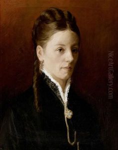 Portrait Einer Jungen Dame In Schwarz Mit Einem Medaillon Portrait Einer Jungen Dame In Schwarz Mit Einem Medaillon