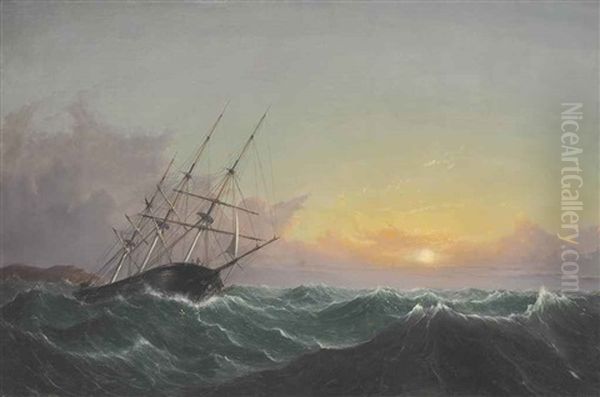 A Storm, Breaking Away, Vessel Slipping Her Cable - view 1
