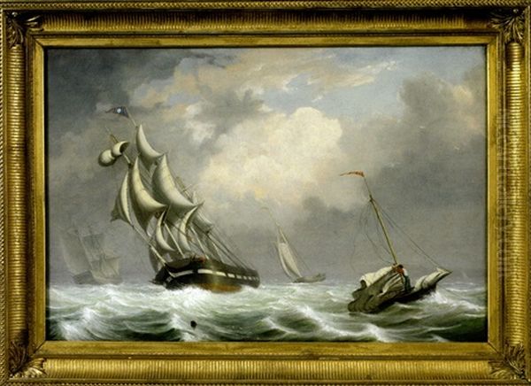 "ships In A Squall" Off The Coast Of Gloucester - view 1