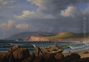 A Wreck On The Coast Of New England by Fitz Henry Lane