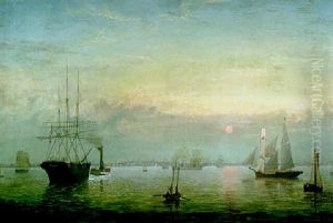 Boston Harbor At Sunset by Fitz Henry Lane