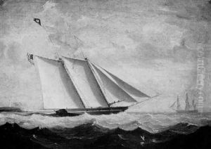 Portrait Of A Topsail Schooner Under Shortened Sail