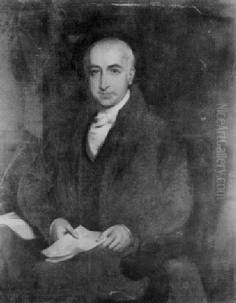 Portrait Of A Gentleman, Seated Half Length, Holding A Letter - view 1
