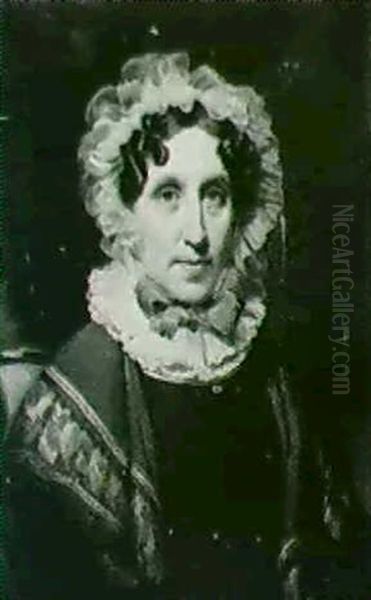 Portrait Of A Lady In A White Lace Bonnet, White Ruff, With Blue Ribbons And A Shawl (and A Companion, Portrait Of A...) - view 1