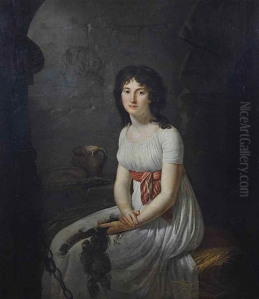 La Citoyenne Tallien (1773-1835) Dans Un Cachot A La Force, Ayant Dans Les Mains Ses Cheveux Qui Viennent D"etre Coupes - view 1