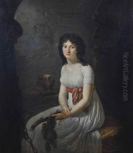 La Citoyenne Tallien (1773-1835) Dans Un Cachot A La Force, Ayant Dans Les Mains Ses Cheveux Qui Viennent D"etre Coupes