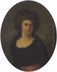 Ritratto Di Gentildonna In Abito Nero Con Sciarpa Rossa