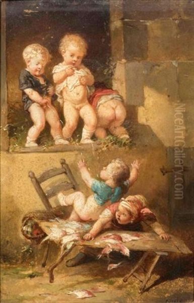 Enfants Jouant "culs Nus" - view 1