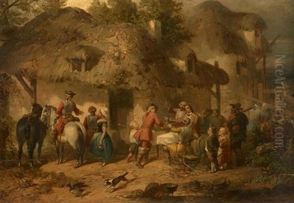 Halte De Militaires Dans Une Auberge - view 1