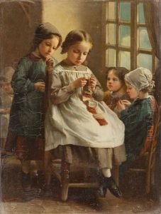 Strickende Madchen Strickende Madchen