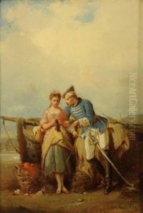 Conversation Galante En Bord De Mer by Francois-Louis Lanfant
