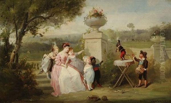 L'heureuse Famille Et Le Singe Savant - view 1