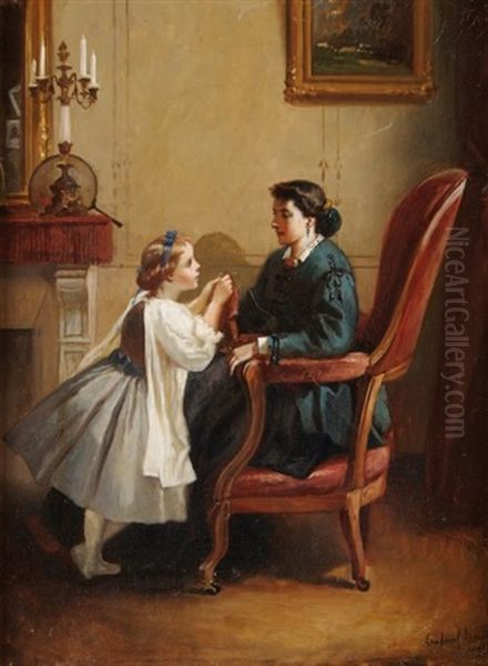 Jeune Fille Devant Sa Mere - view 1