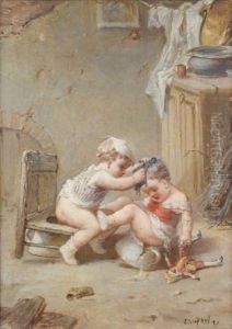 La Dispute A L'heure Du Pot by Francois-Louis Lanfant