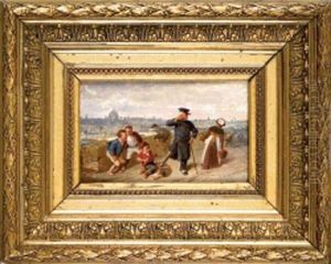 Scene De Genre Au Petit Cireur De Bottes by Francois-Louis Lanfant